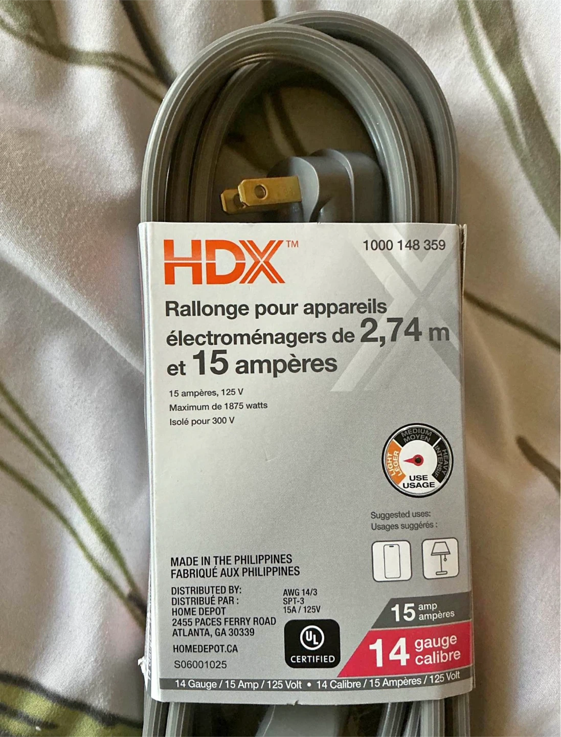 HDX 9 ft 15 Amp Appliance Extension Cord
