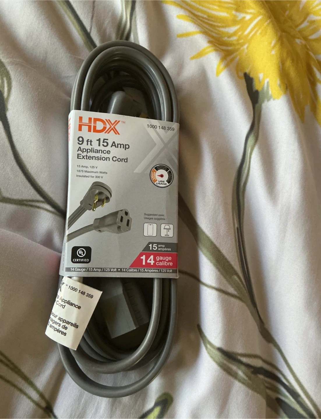 HDX 9 ft 15 Amp Appliance Extension Cord - photo 3