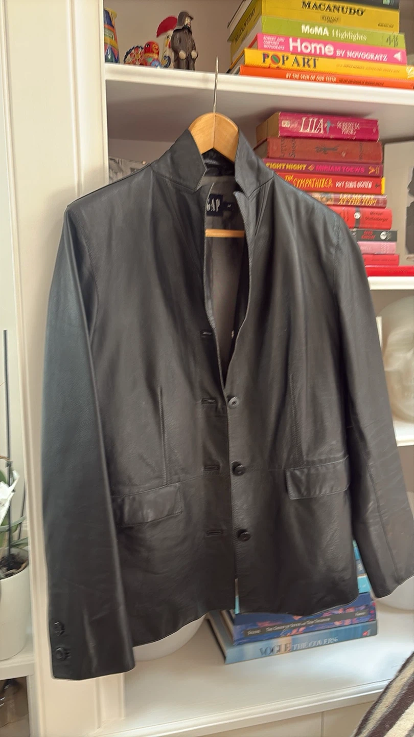 GAP Black Leather Blazer small