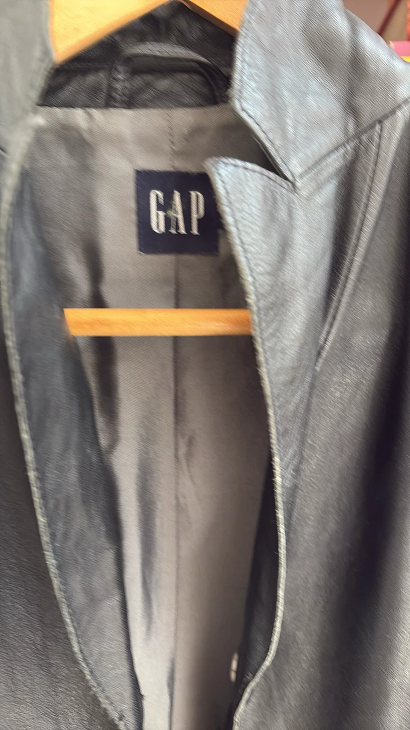 GAP Black Leather Blazer small - photo 2