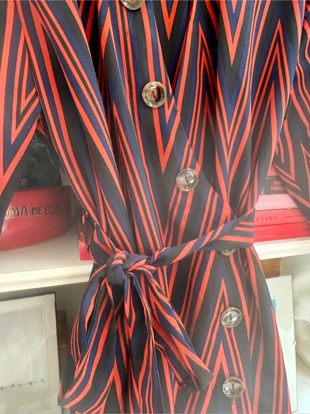 Topshop Chevron Print Belted Dress - photo 3