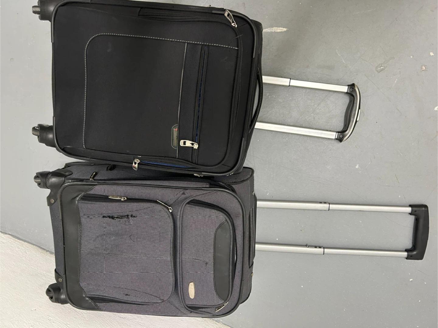 Two Carry-On Suitcases - Black & Grey