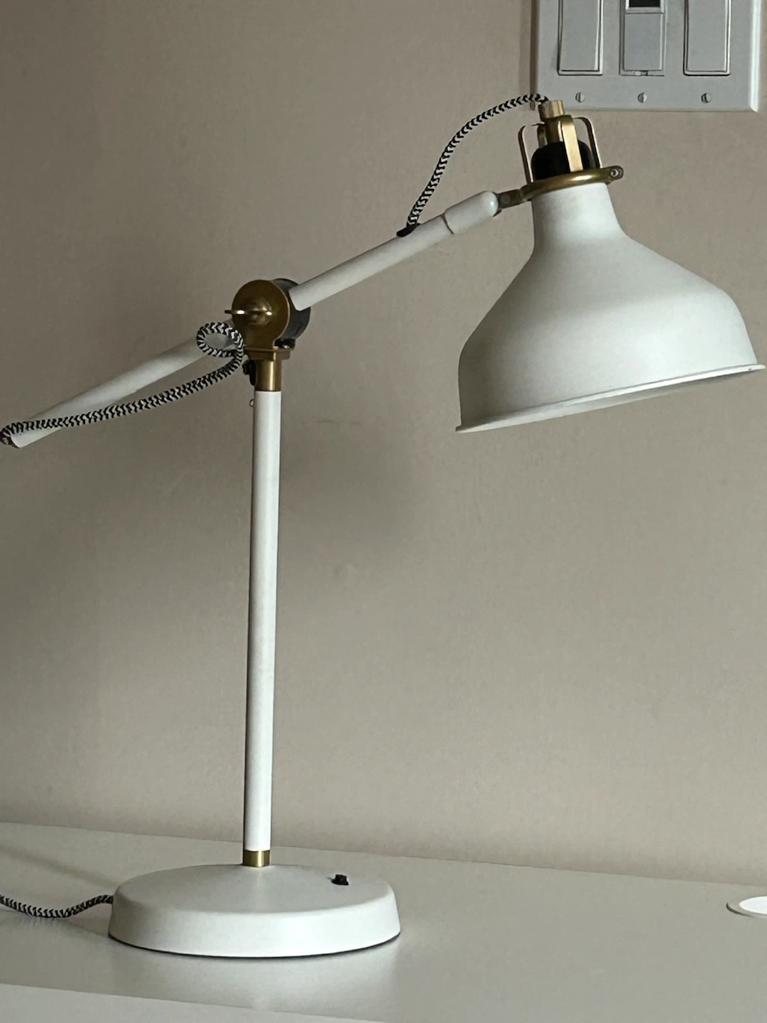 White Desk Lamp with Adjustable Arm