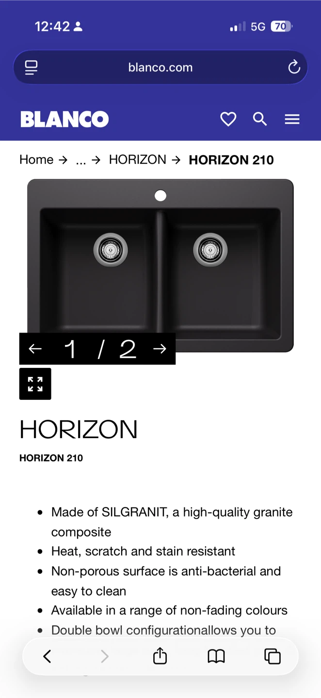 Blanco Horizon 210 Double Bowl Sink - photo 3