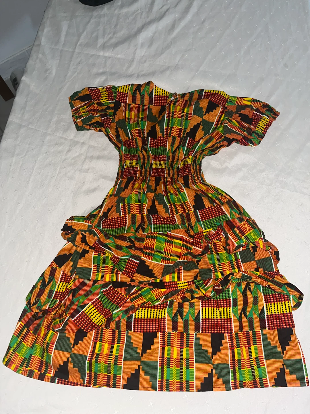 Girls' Kente Print Dress - Size 8T
