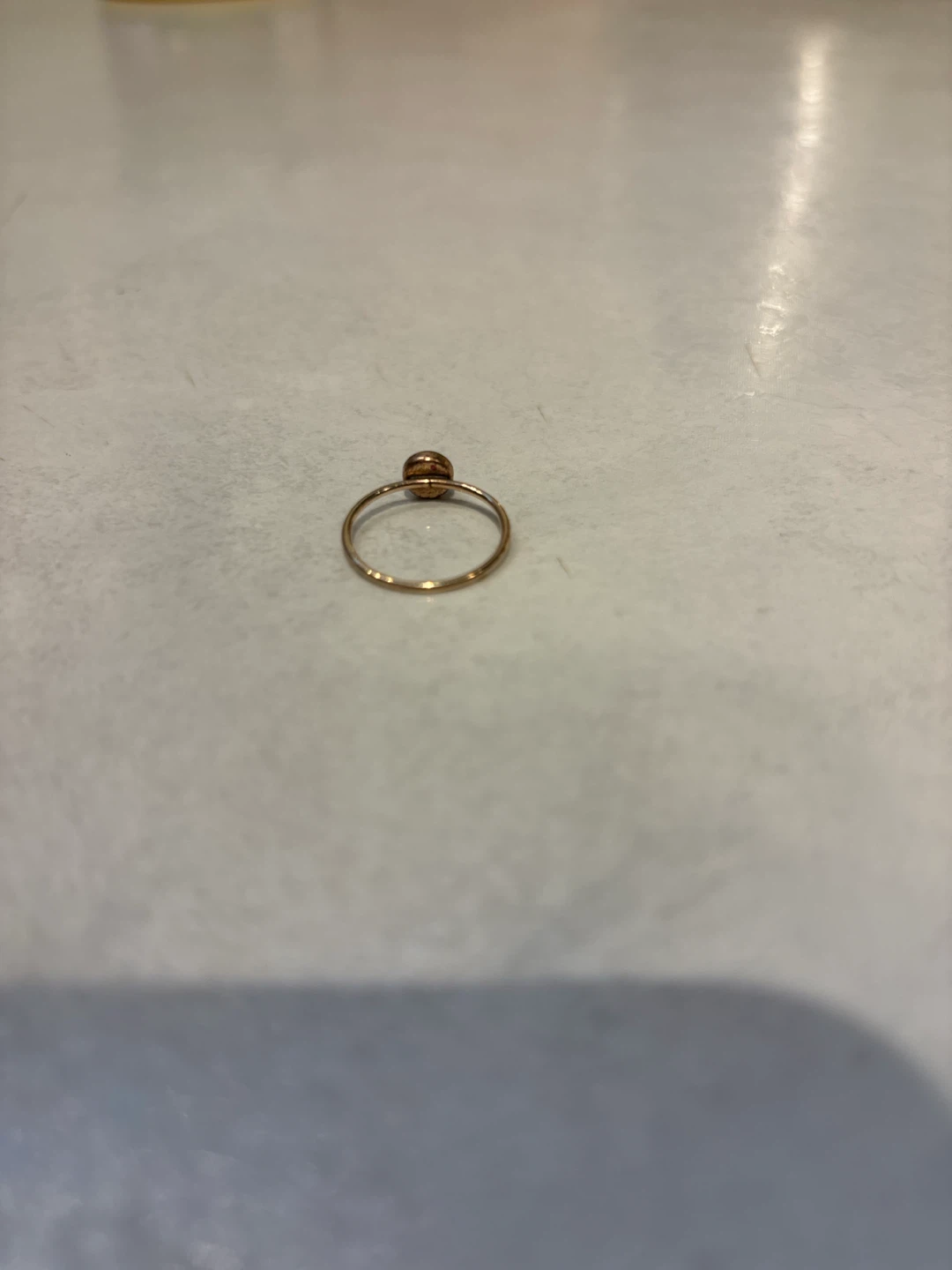 Gold-tone ring with green stone - photo 2
