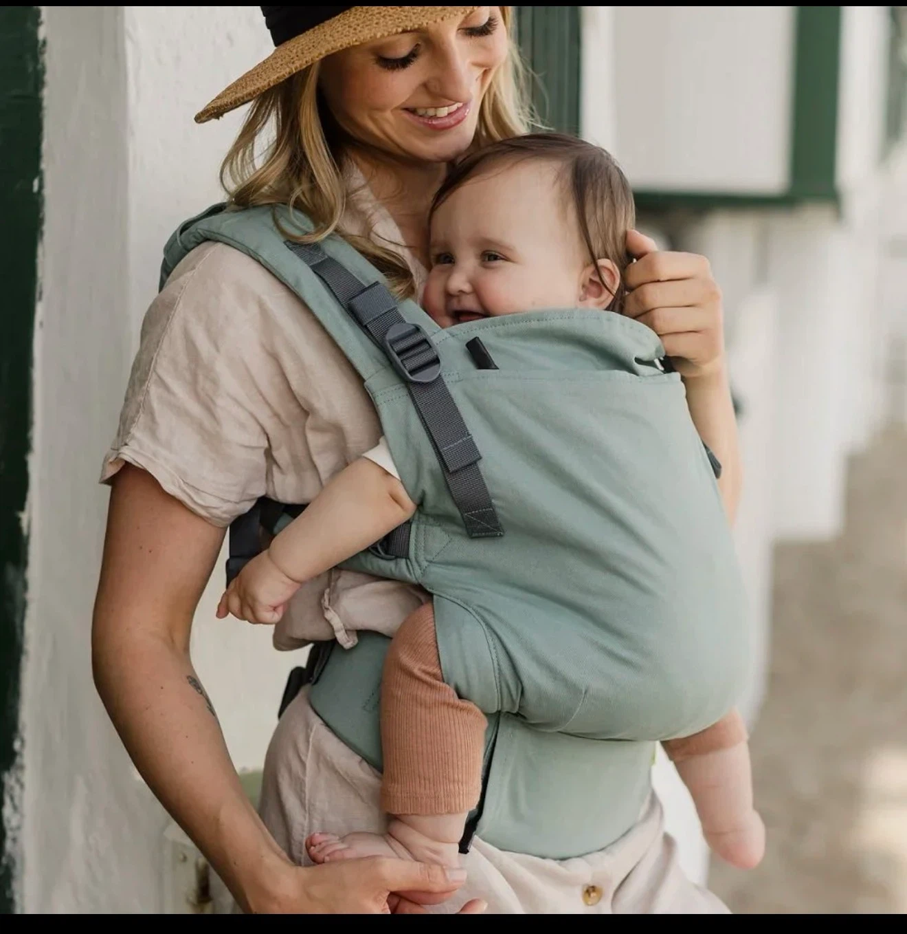 Boba X Linen Baby Carrier in Willow Green - photo 3