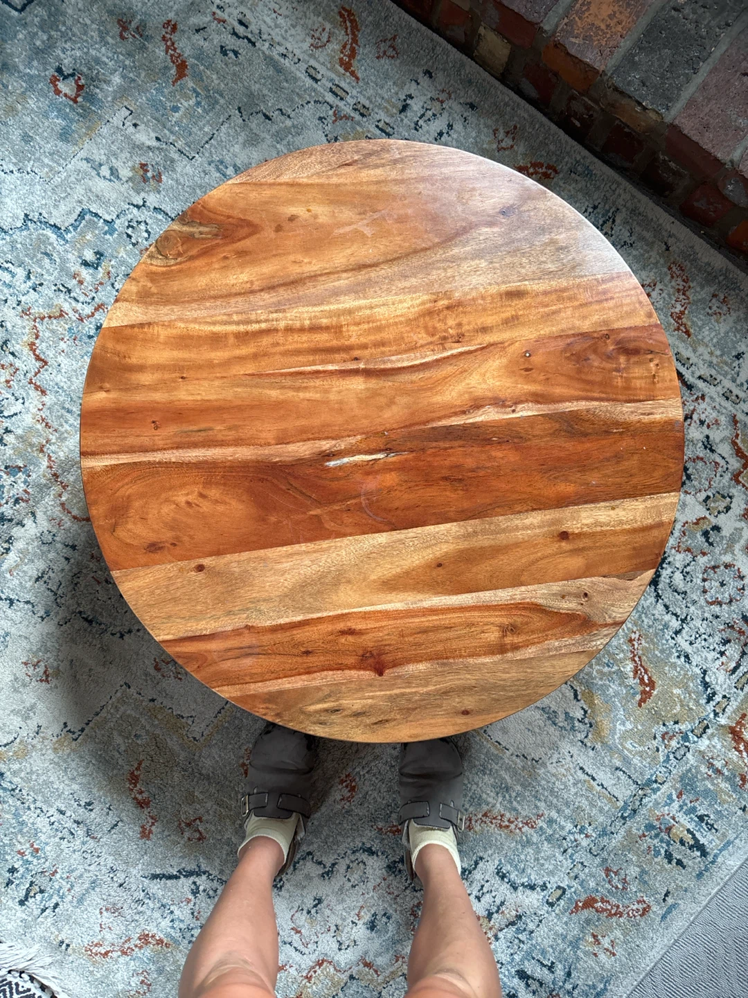 Round Wood Coffee Table - photo 3