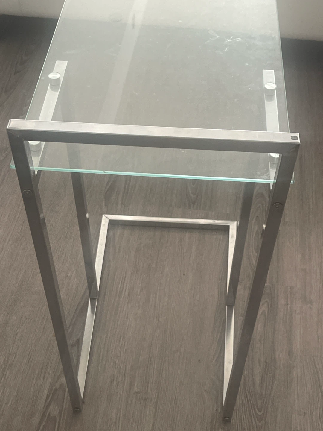 Glass and Metal Side Table