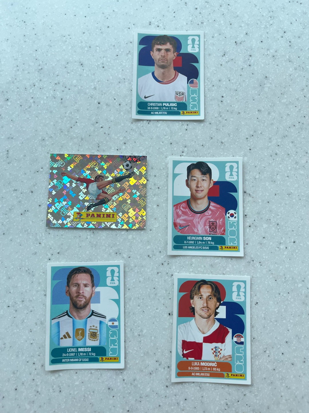 Panini FIFA Stickers - Messi, Pulisic, Son, Modrić