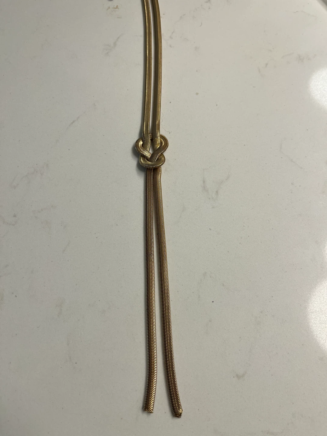 Gold Chain Necklace with Knot Detail - photo 2
