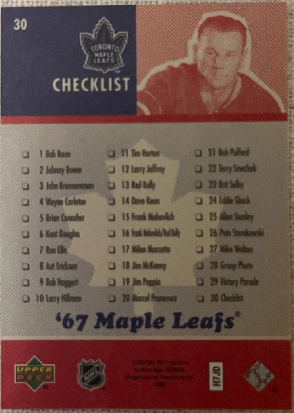 1967 Toronto Maple Leafs Upper Deck complete set - photo 3