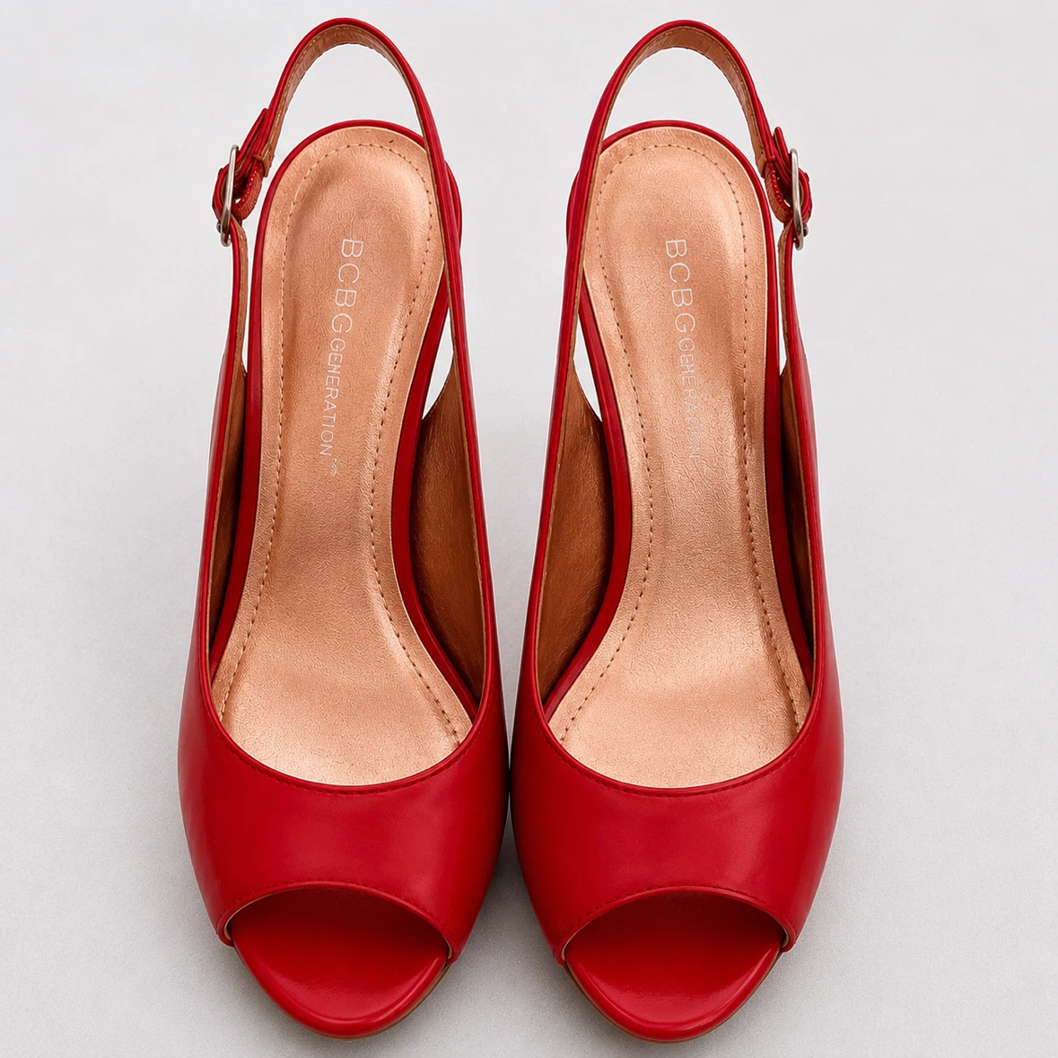 BCBGeneration Red Patent Peep Toe Slingback Heels – Women’s Size - photo 2