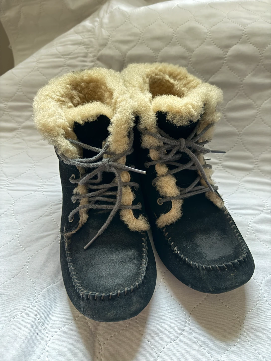 UGG Black Sheepskin Lined Boots