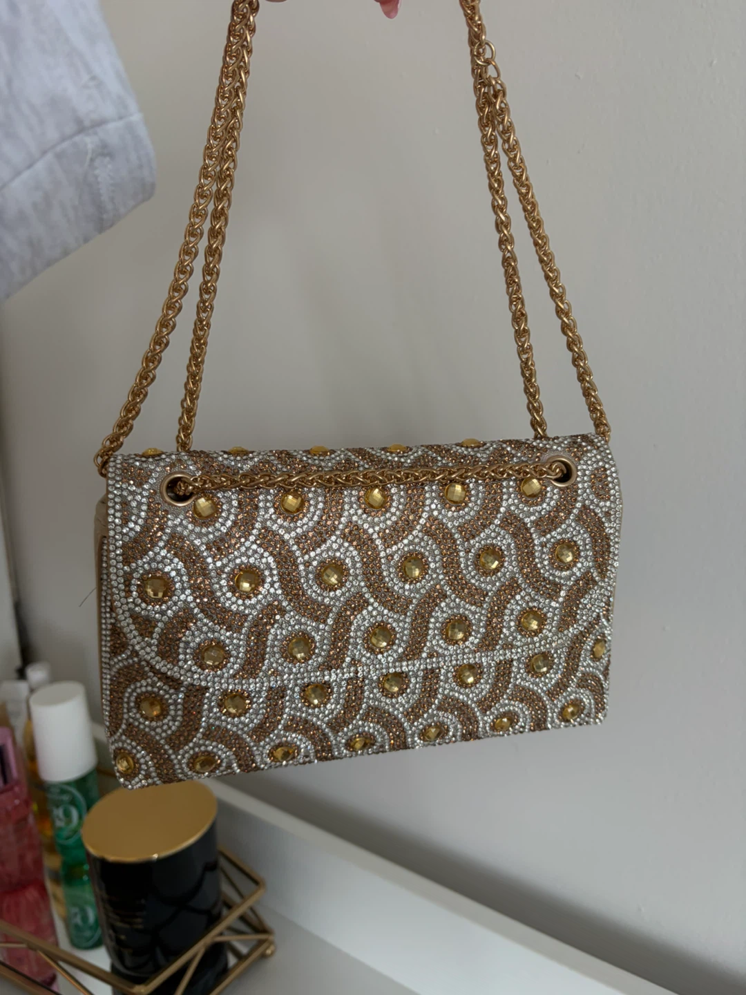 Sparkly Purse with Gold Chain