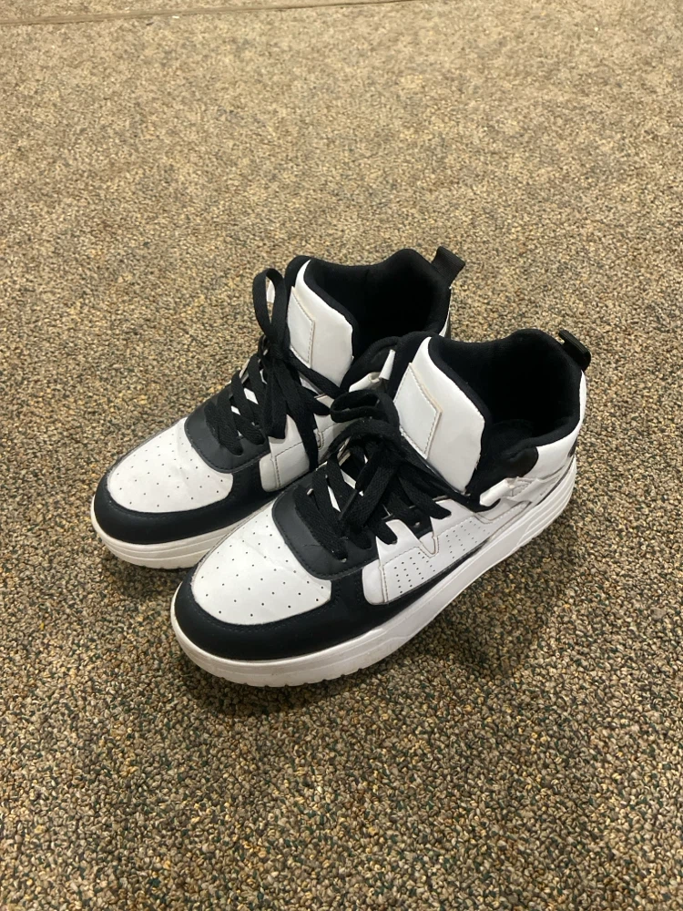 White and Black High-Top Sneakers - photo 2