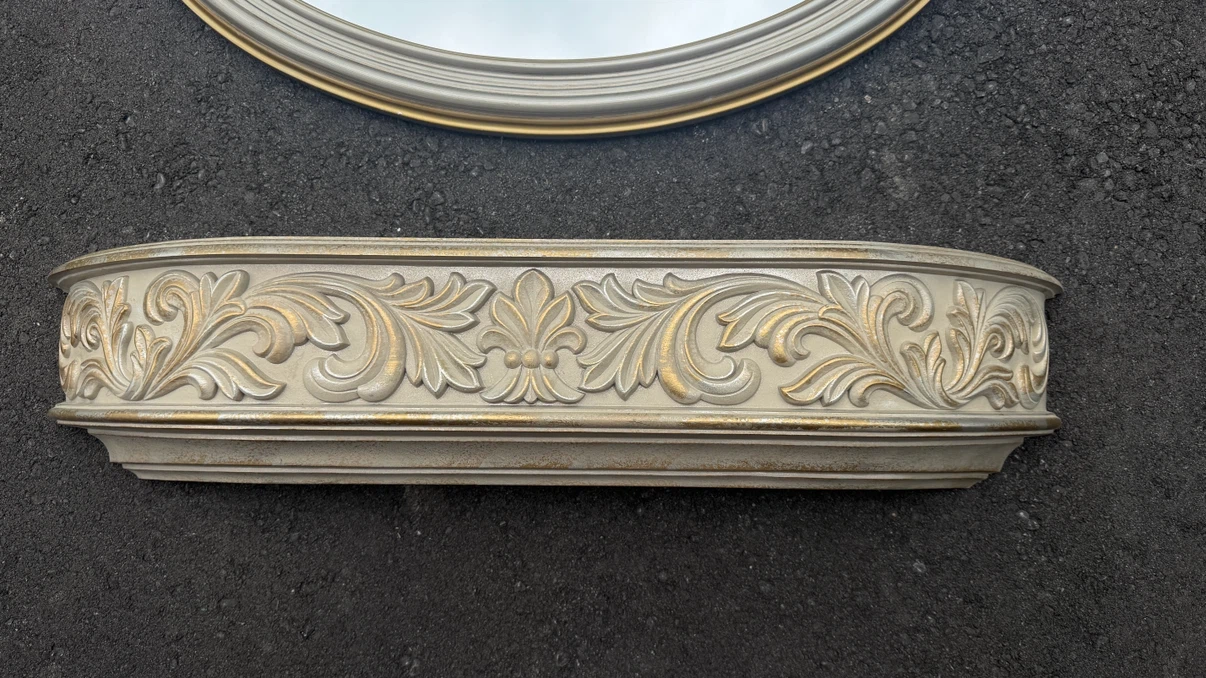Oval Mirror with Decorative Shelf - photo 2