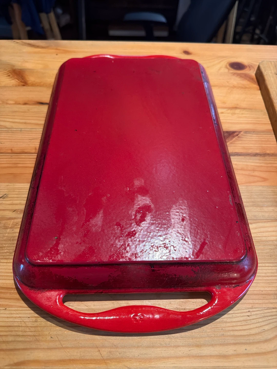 Red Cast Iron Grill Pan - photo 2