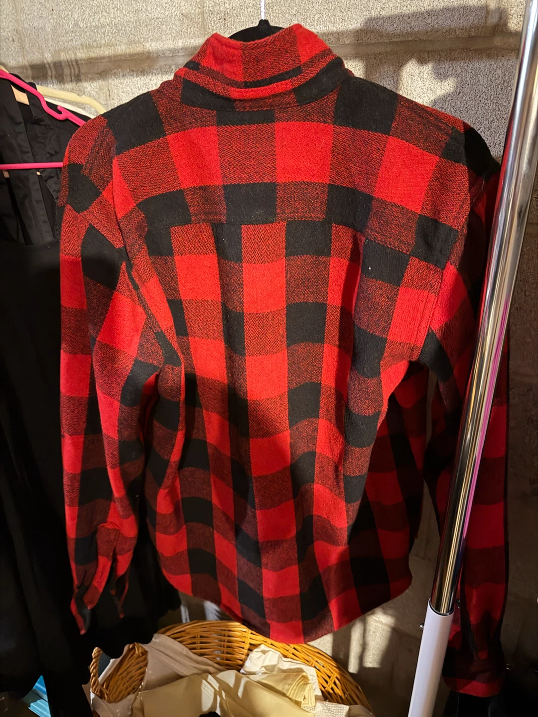 Old Navy Plaid Flannel Shirt - Red/Black - Size L