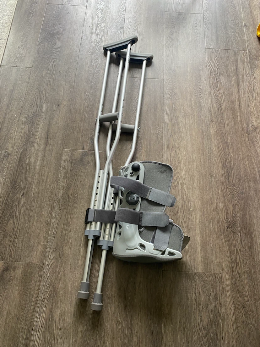 Walking Boot and Crutches