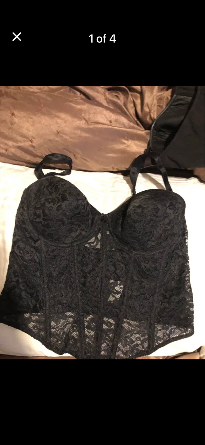Valmont Black Lace Corset Style Top 40C