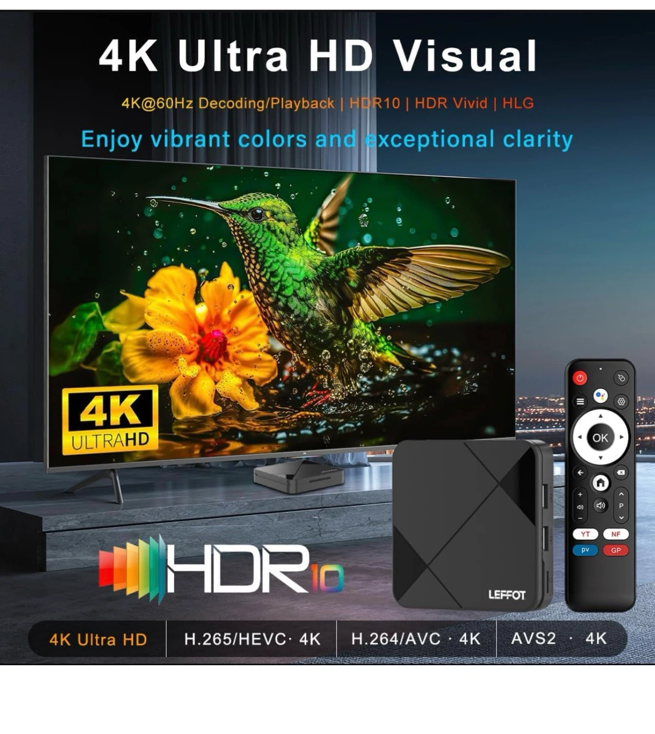 LEFFOT RK3518 4K Ultra HD TV Streaming Media Player A14 - photo 3