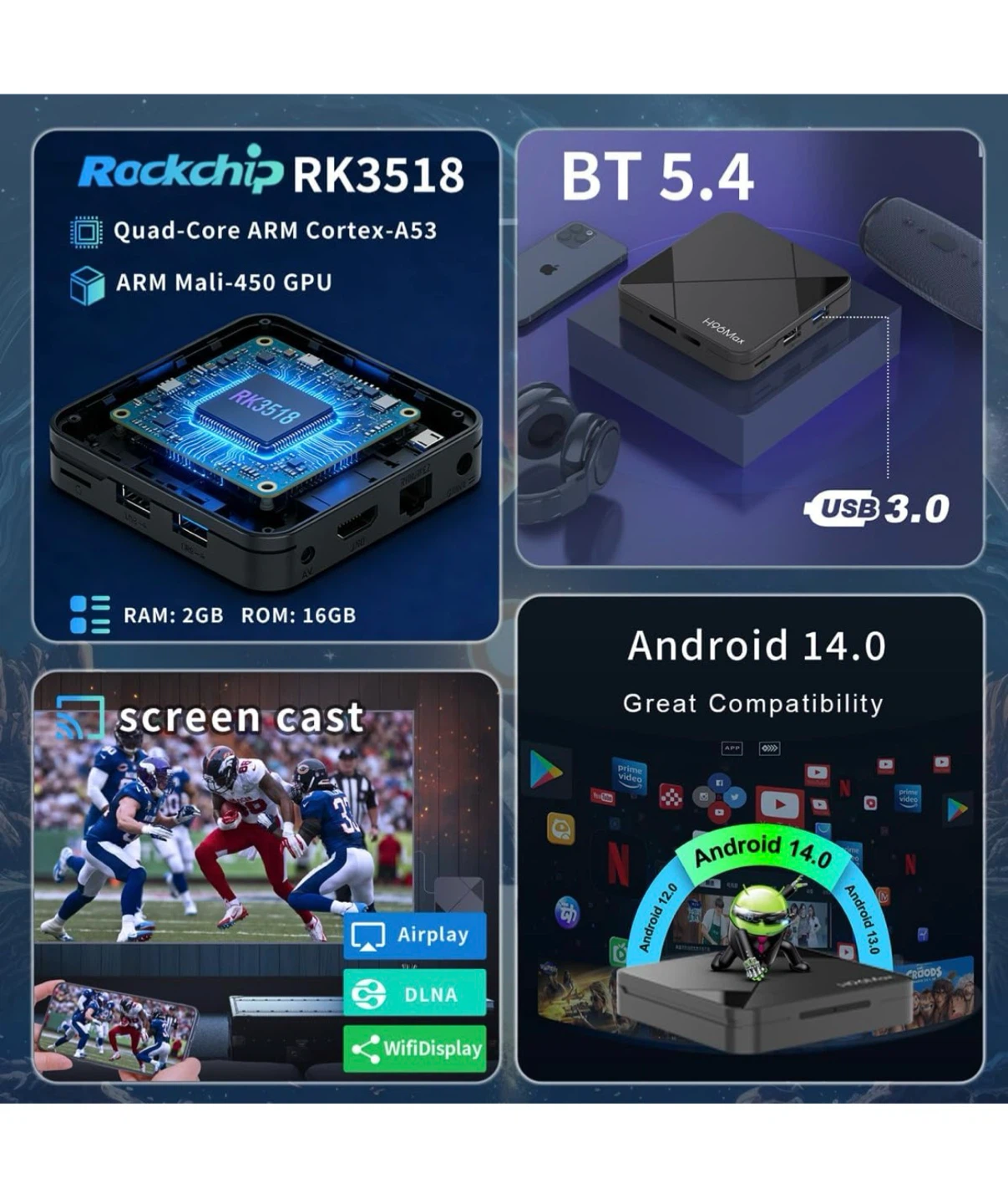 LEFFOT RK3518 4K Ultra HD TV Streaming Media Player A14 - photo 4