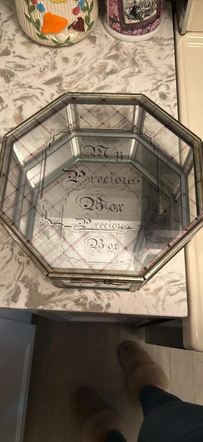 Glass "My Precious Box" Keepsake Box