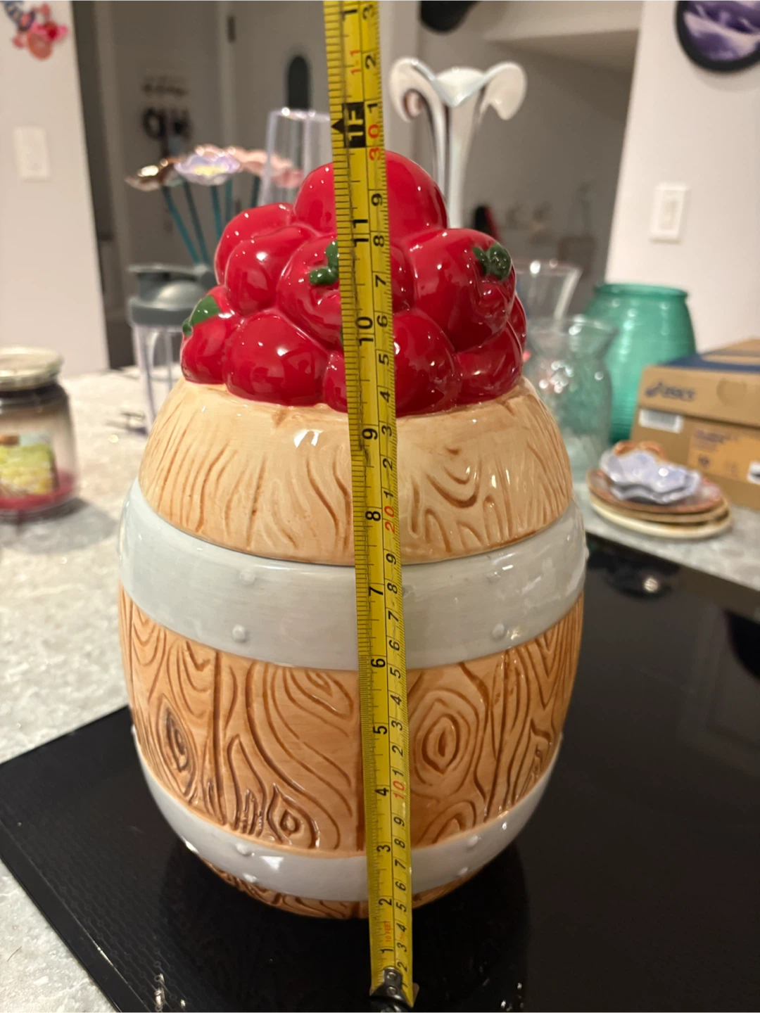 Large Ceramic Apple Barrel Cookie Jar - photo 4