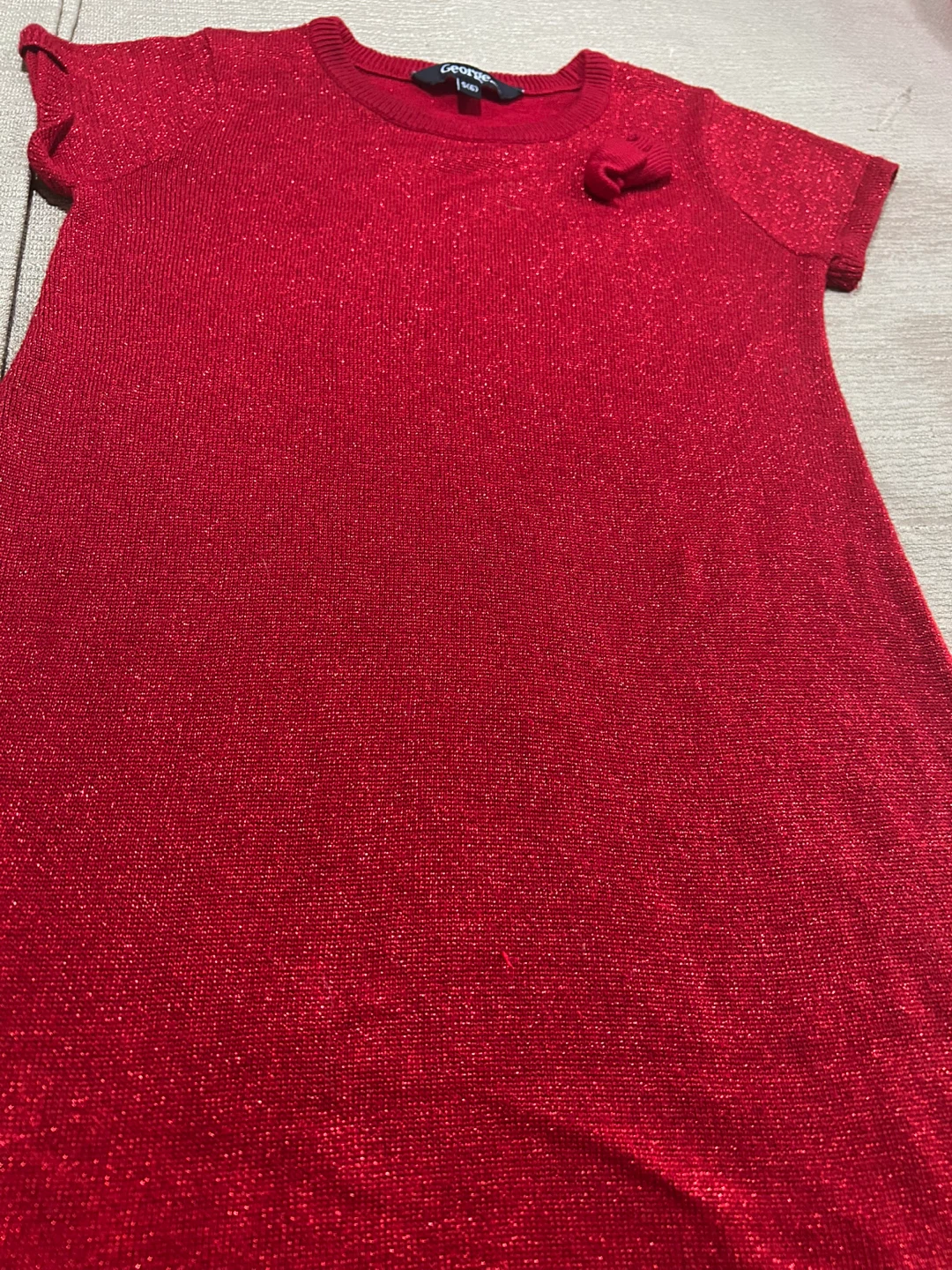 George Red Sparkly Dress - Size 5-6