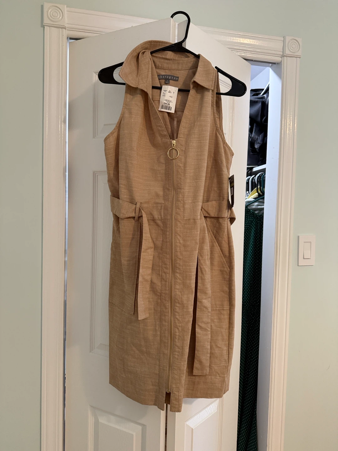 CHEFHOGAN Brown Linen Blend Sleeveless Dress - photo 2