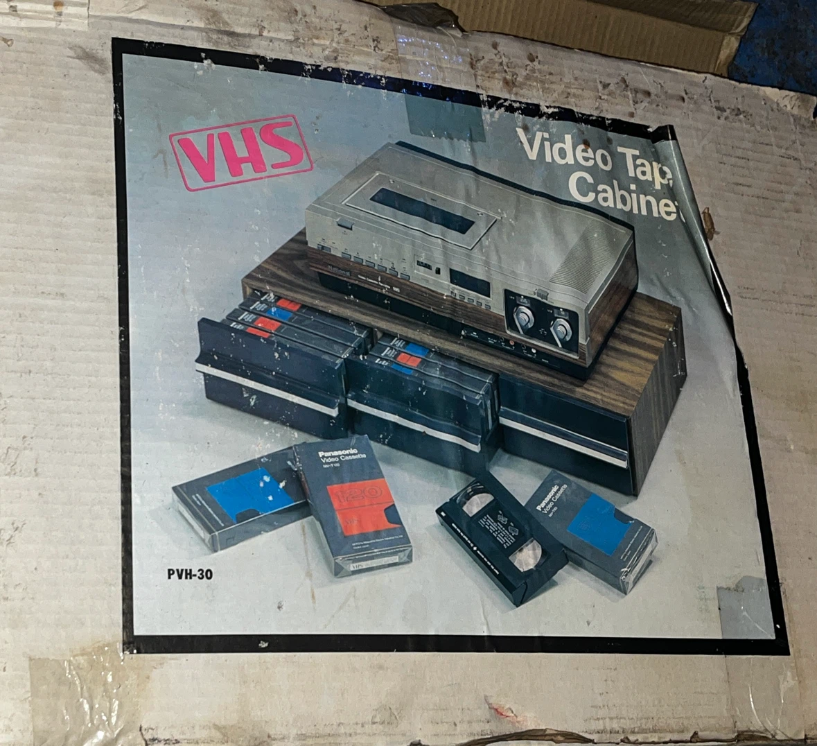Vintage VHS tape cabinet