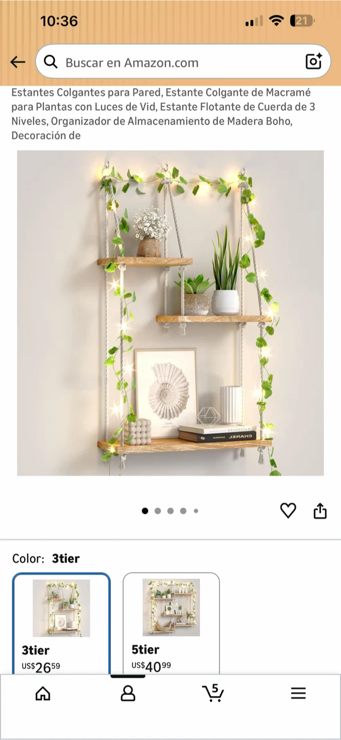 3-Tier Macrame Hanging Shelf