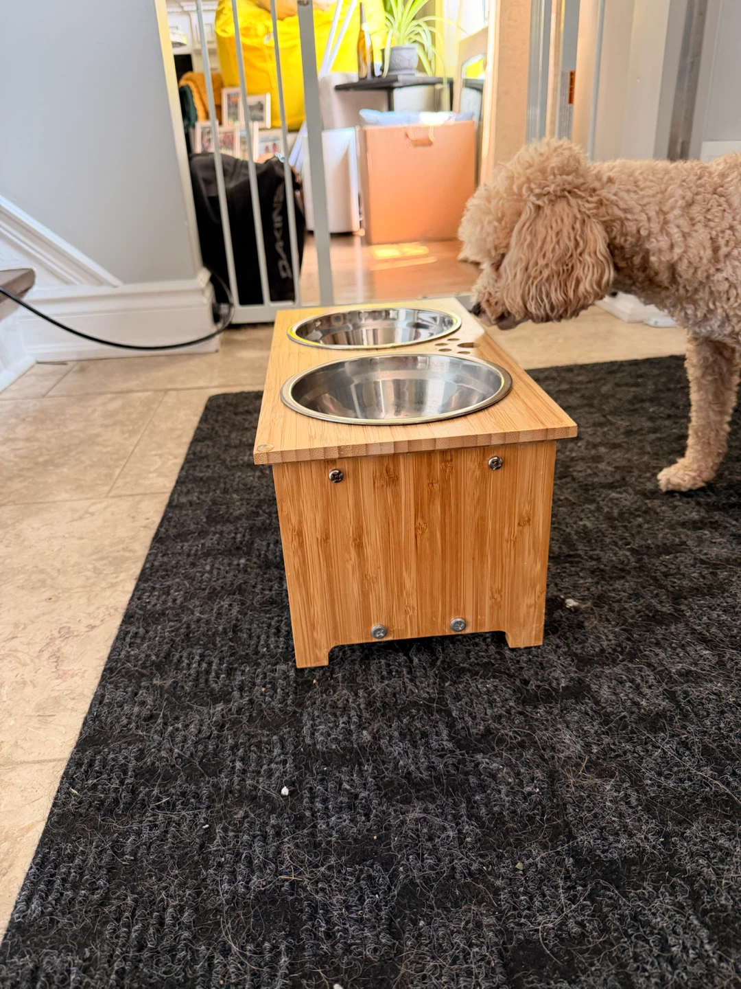 Bamboo Elevated Dog Bowl Stand with Stainless Steel Bowls - photo 2