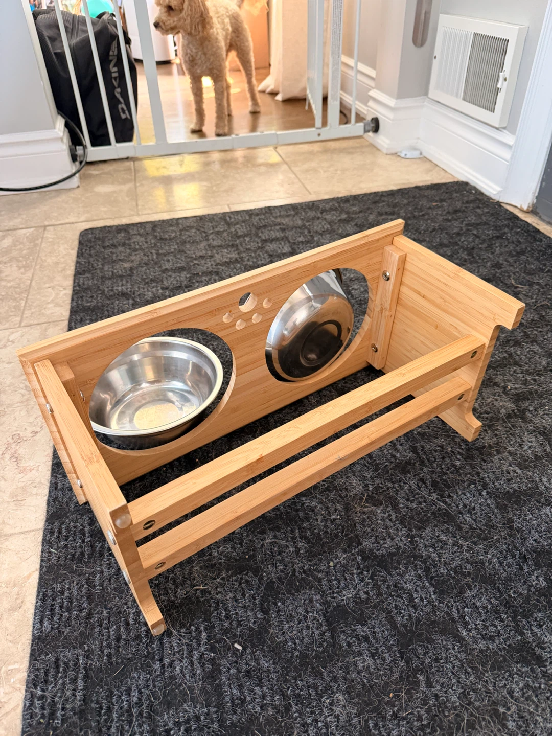 Bamboo Elevated Dog Bowl Stand with Stainless Steel Bowls - photo 4