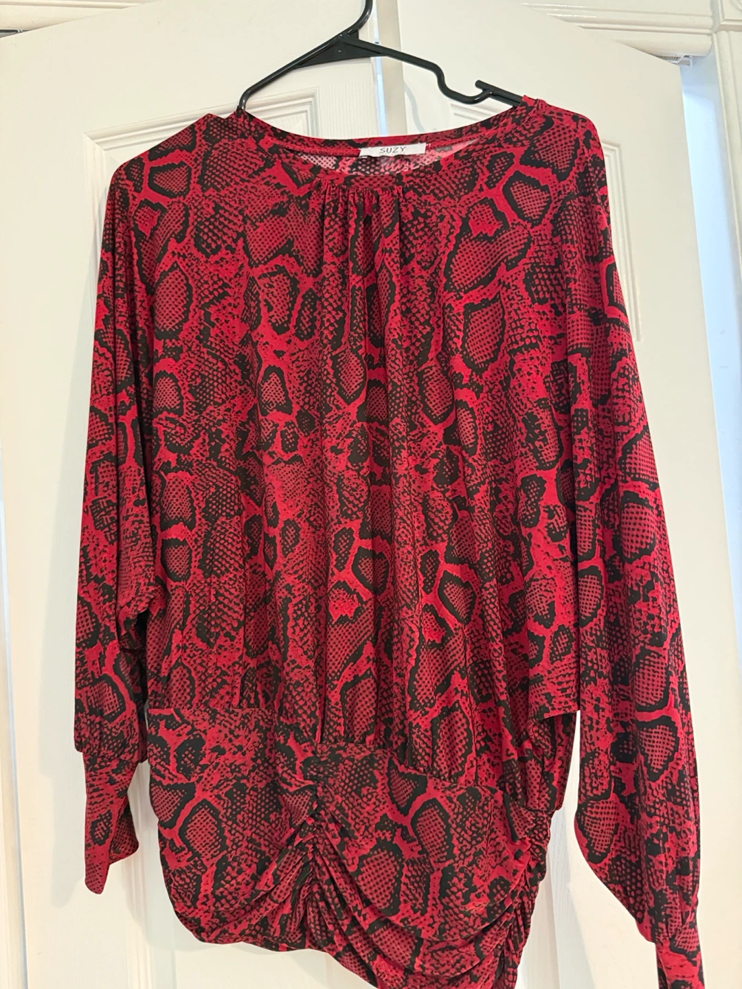 Red Snake Print Blouse