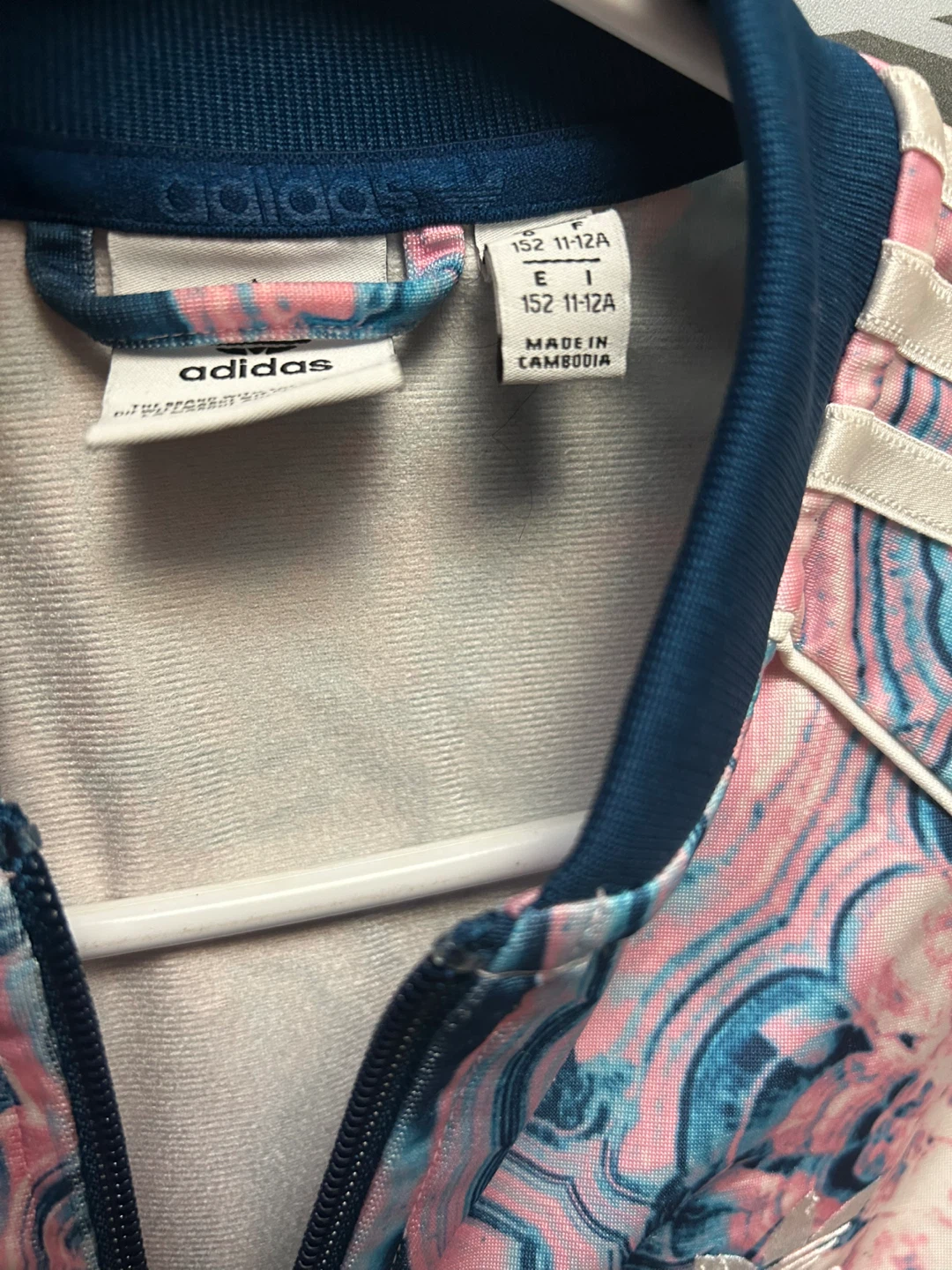Adidas Track Jacket Pink Blue Swirl Print - photo 2