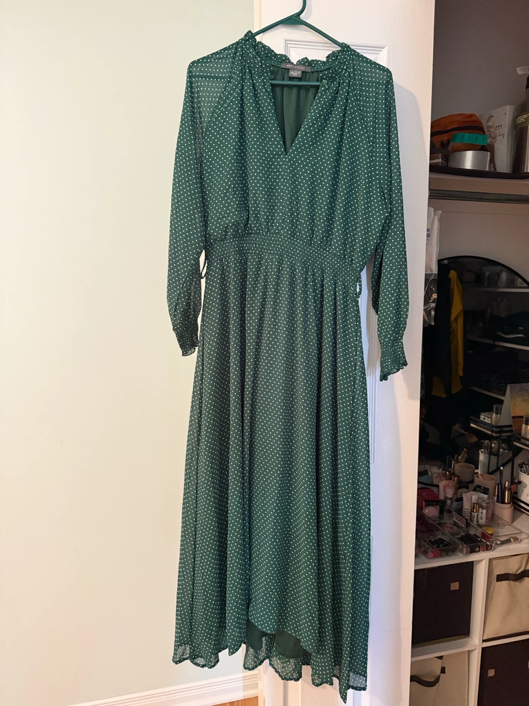 Green Polka Dot Midi Dress