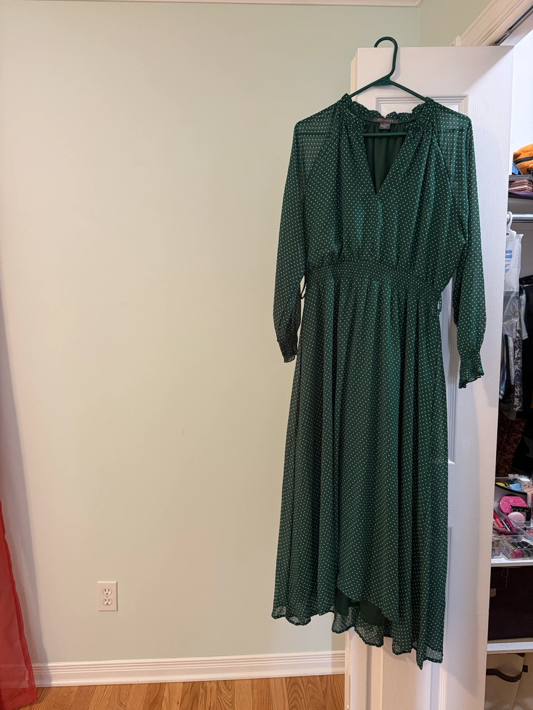 Green Polka Dot Midi Dress - photo 2