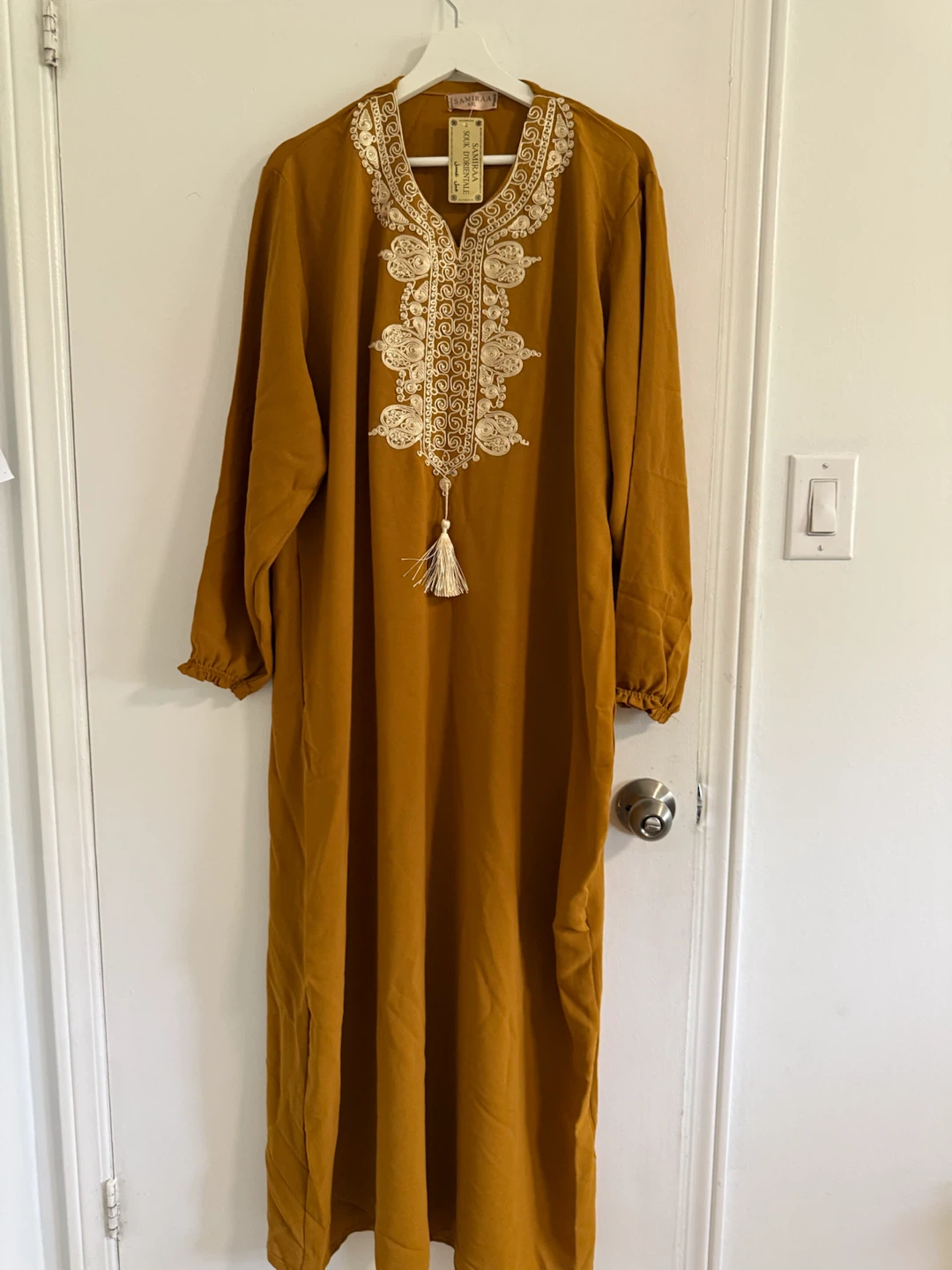 Samiraa Women's Embroidered Kaftan Dress - Mustard