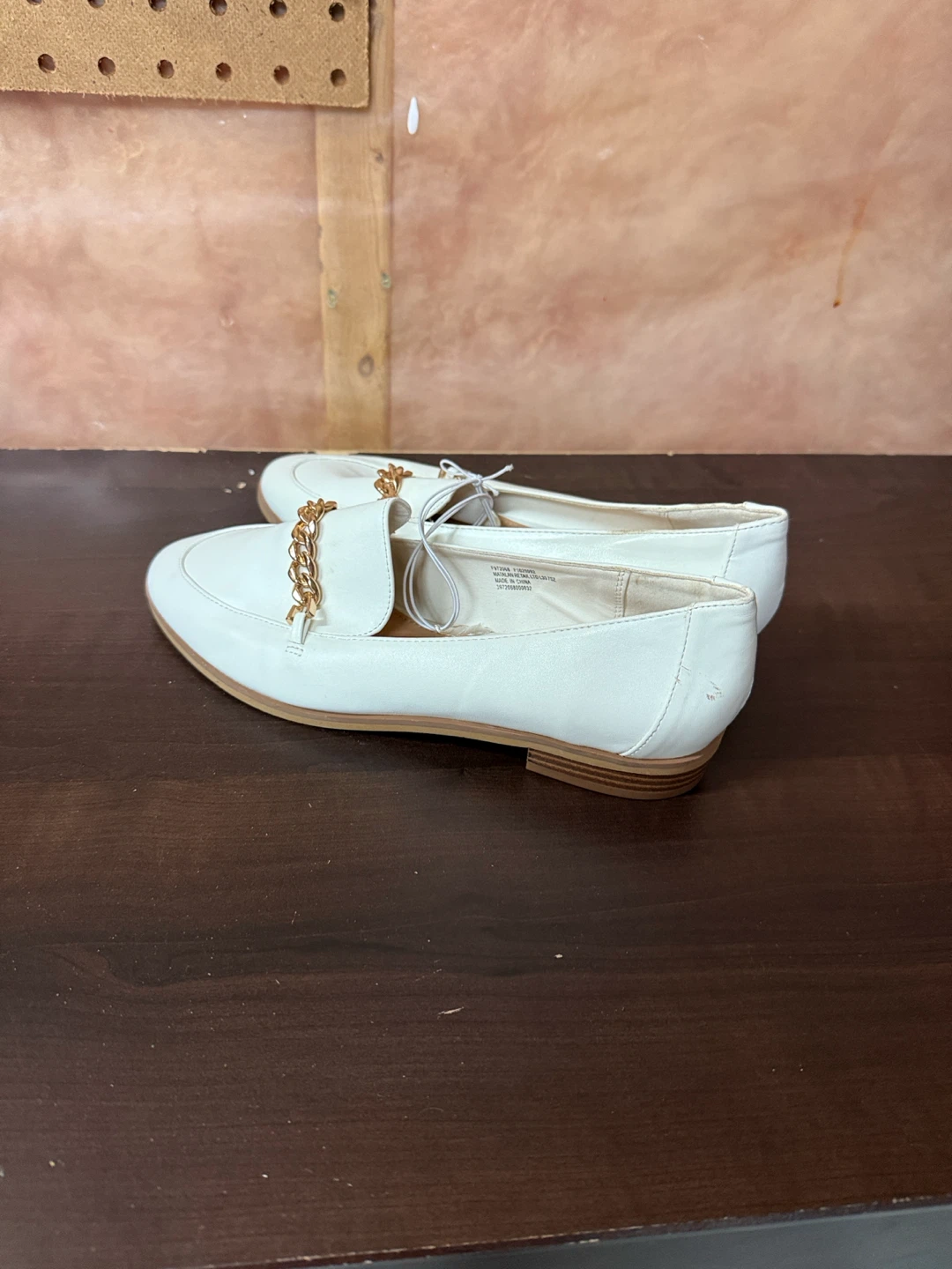 White Loafers with Gold Chain Detail - photo 2
