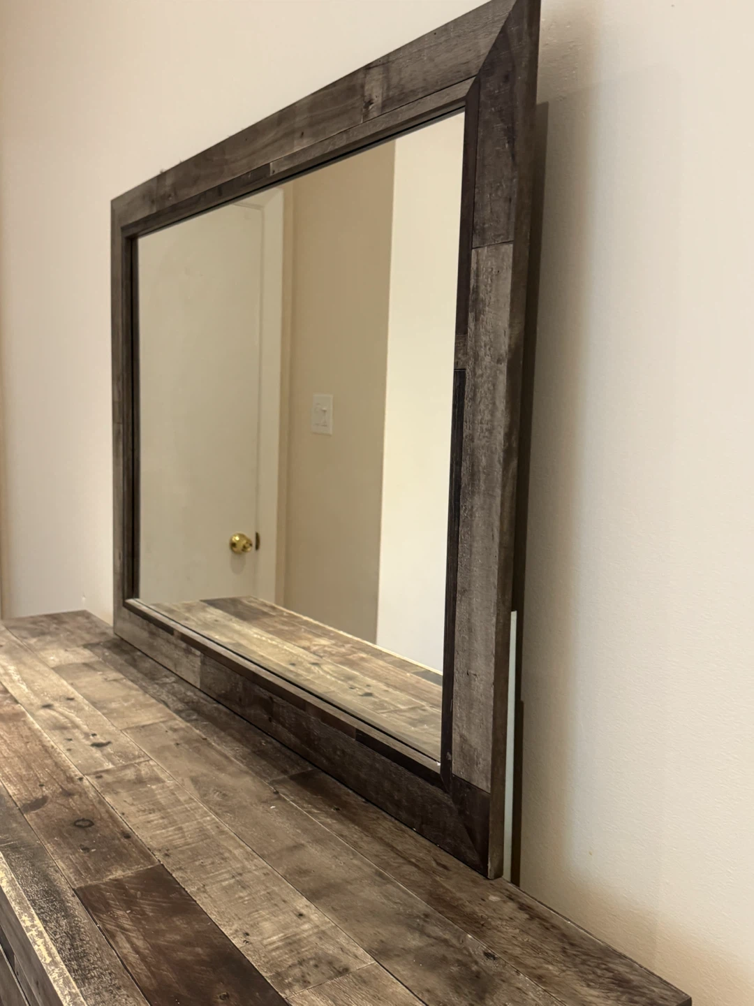 Rustic Wood Dresser with Mirror