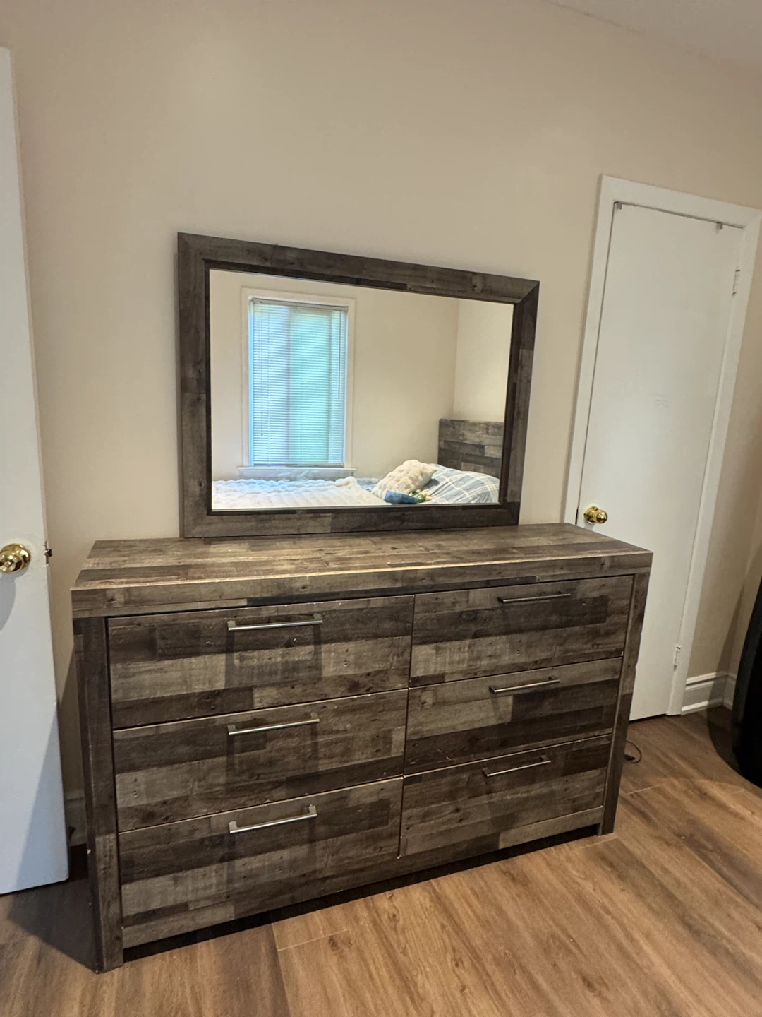 Rustic Wood Dresser with Mirror - photo 3