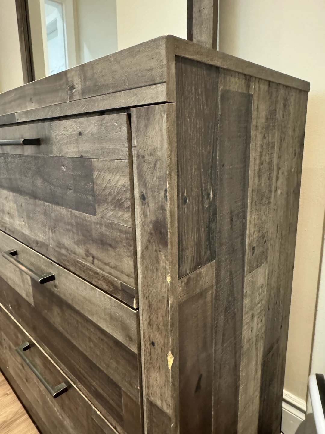 Rustic Wood Dresser with Mirror - photo 5