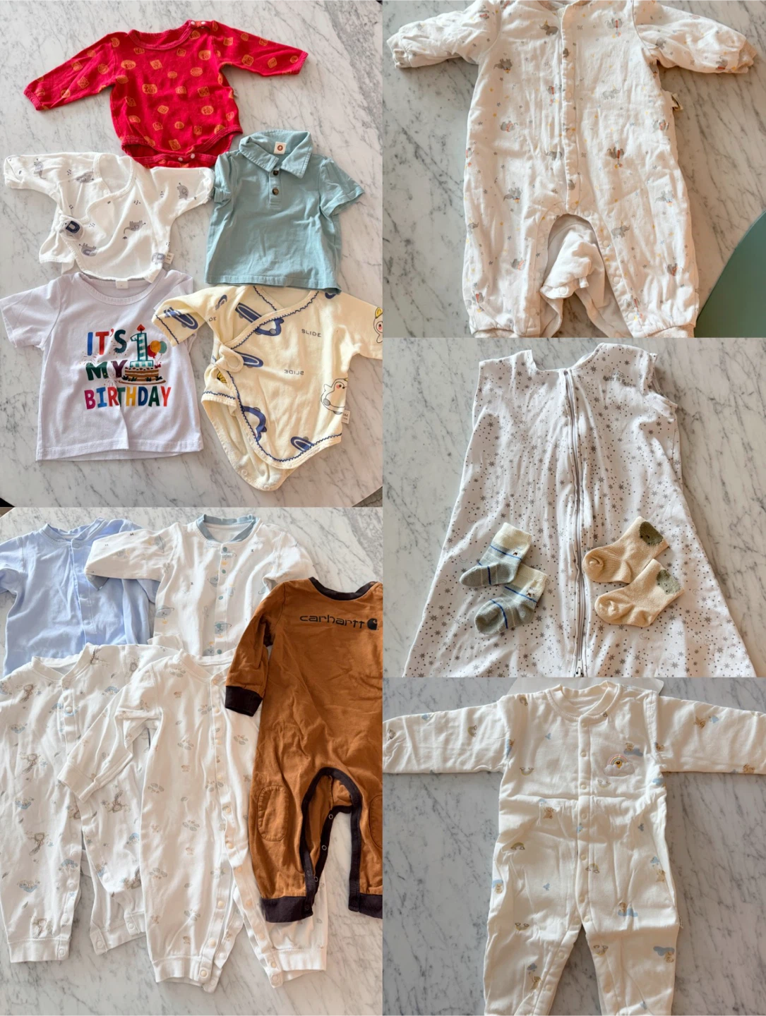 Baby clothes lot with Carhartt romper