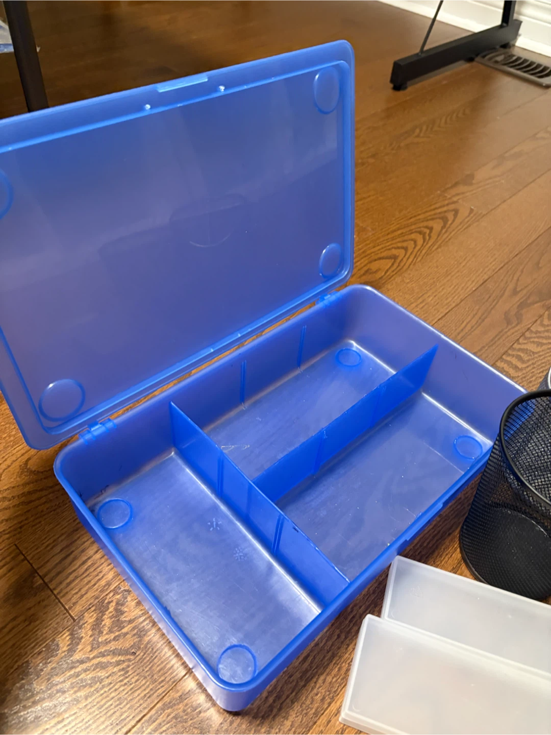 Blue Plastic Storage Bin with Dividers and Cases - photo 2