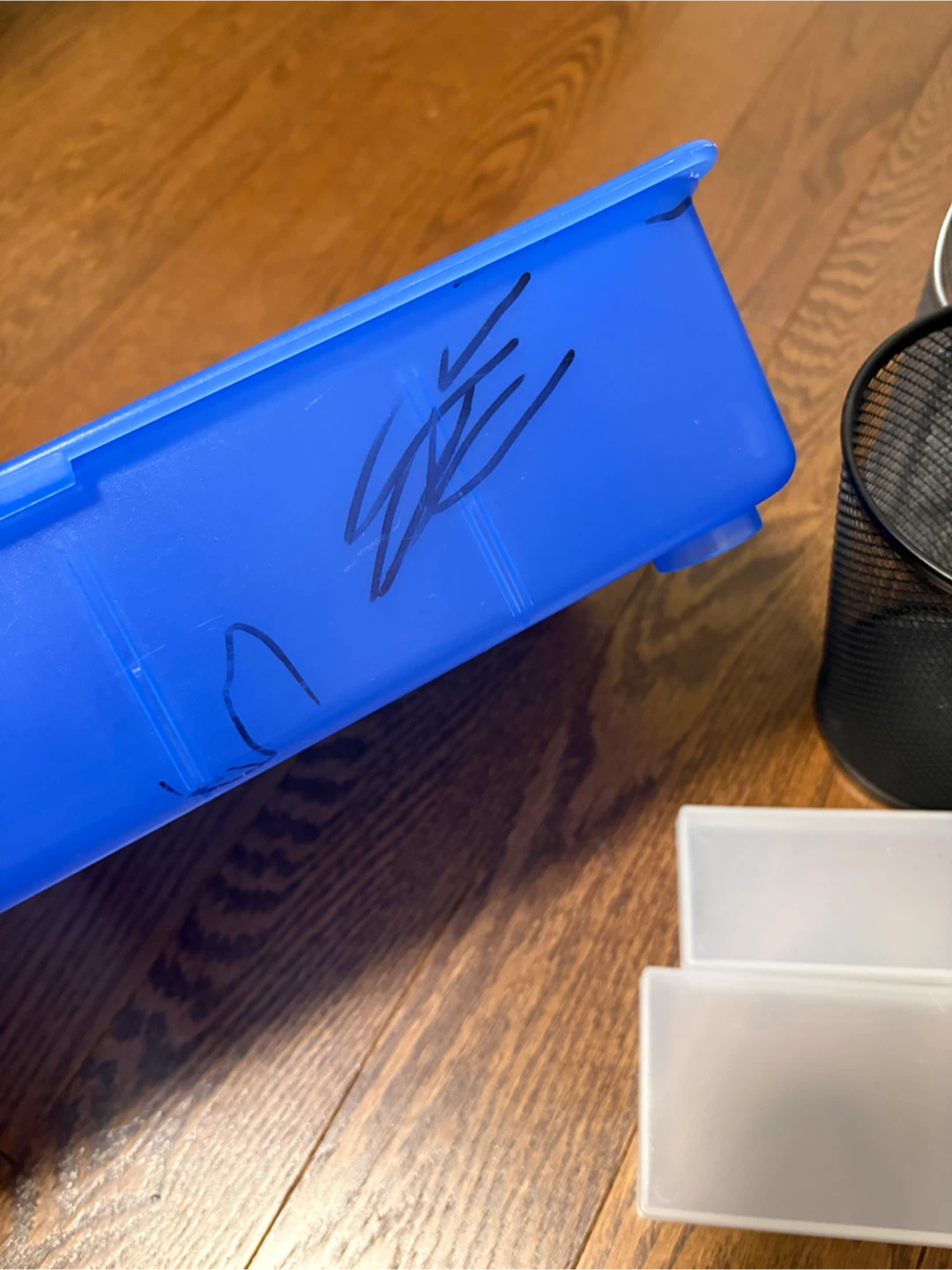 Blue Plastic Storage Bin with Dividers and Cases - photo 3