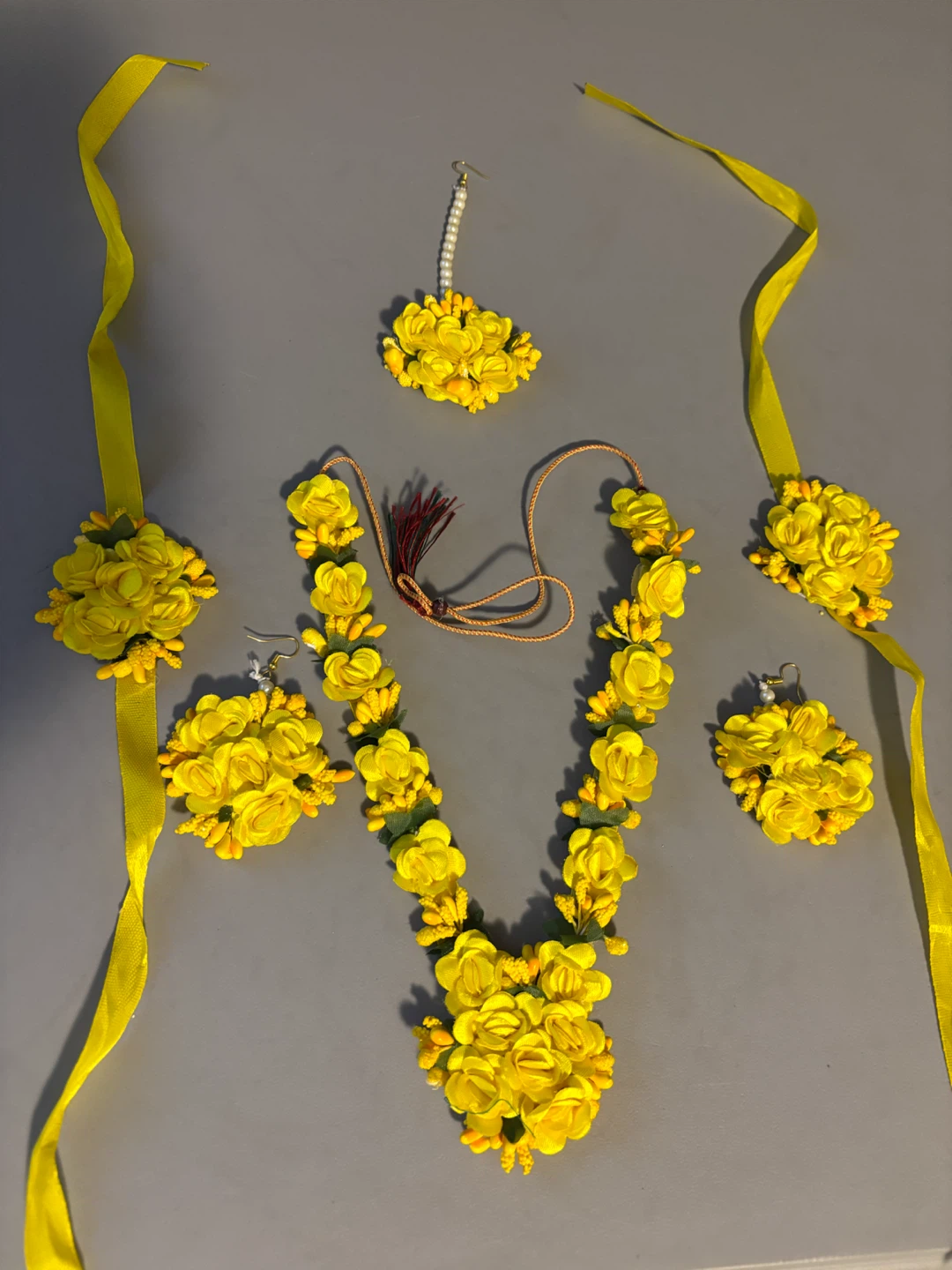 Yellow Floral Jewellery Set