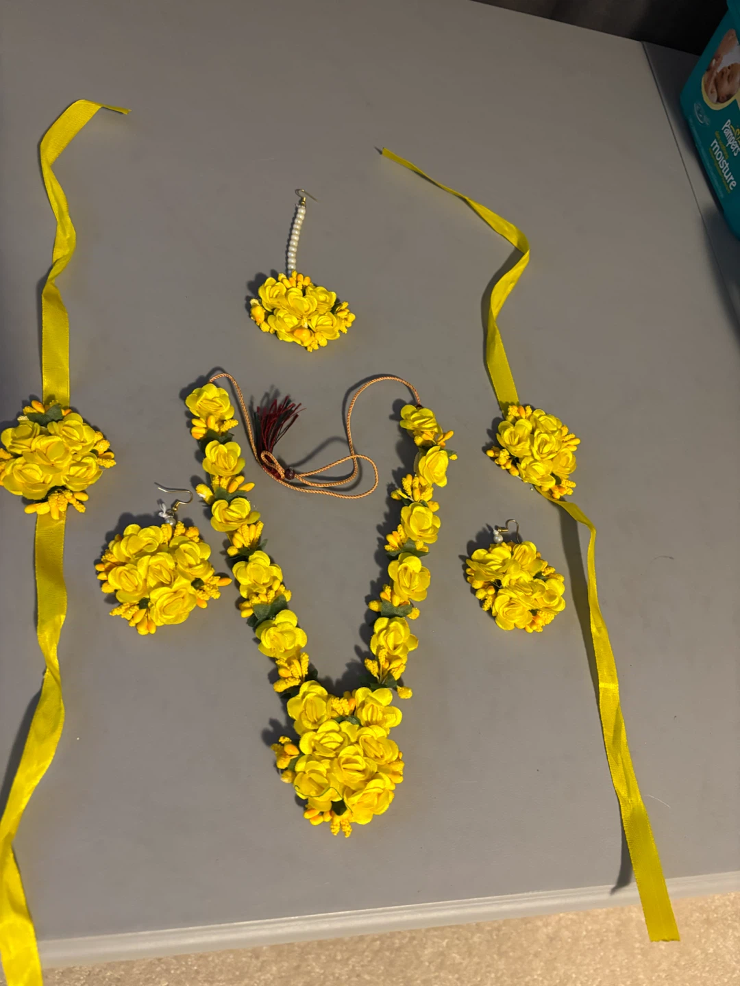 Yellow Floral Jewellery Set - photo 2