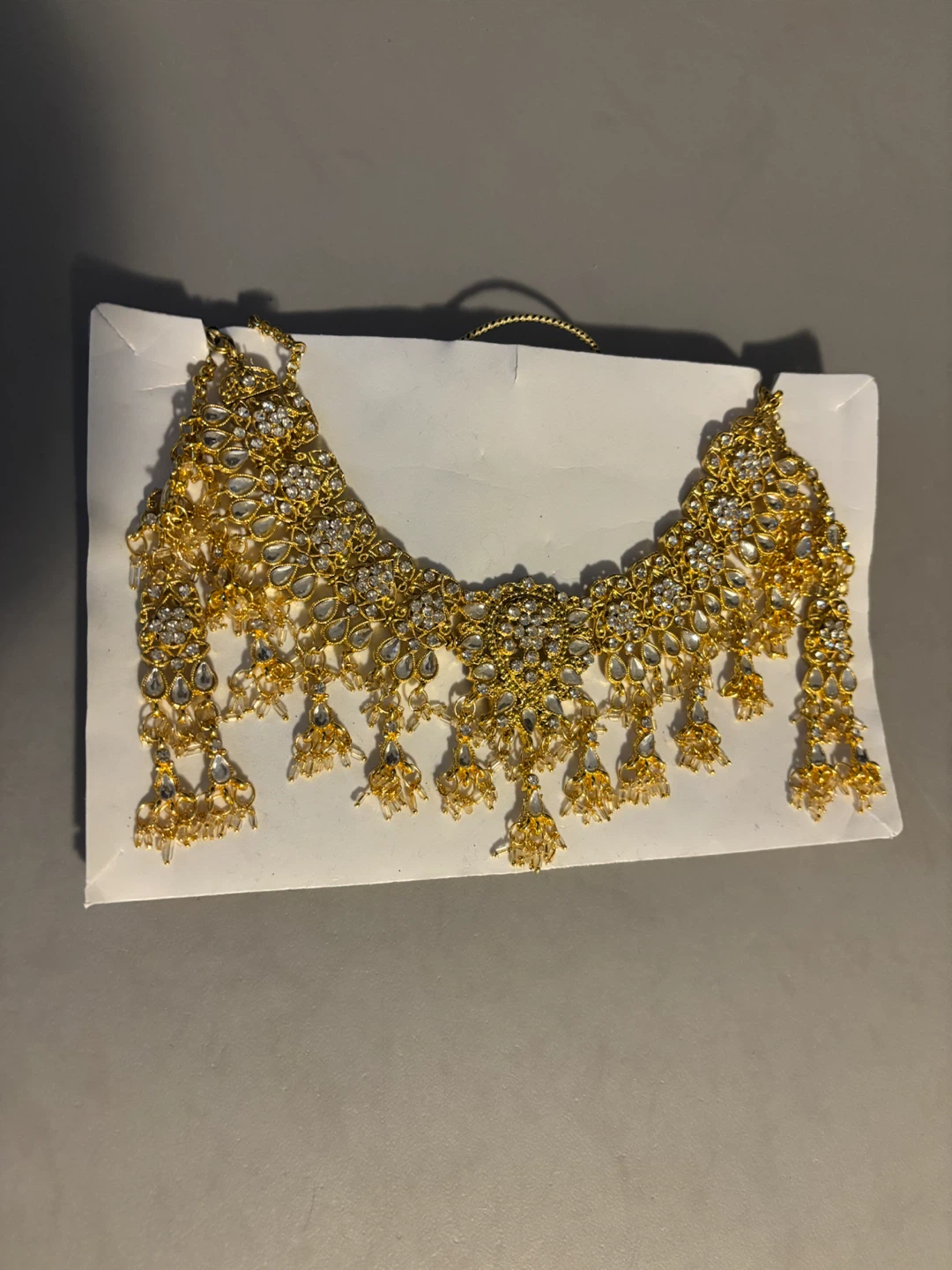 Gold-tone Statement Necklace set with Crystals - photo 2
